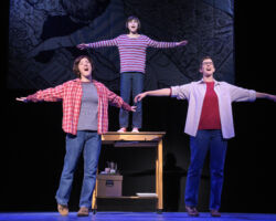 Medium Alison (Erin Kommor), Small Alison (Lila Gold), and Alison (Moira Stone) remember playing airplane with their dad in “Fun Home,” presented by TheatreWorks Silicon Valley October 1-28 at the Mountain View Center for the Performing Arts.
NOTE: Lila appears in performances on October 3, 5, 6, 7 (7pm), 9, 11, 12, 13 (8pm), 14 (2pm), 17, 19, 20 (8pm), 21 (2pm), 24 (7:30pm), 25 (2pm), 26, 27.