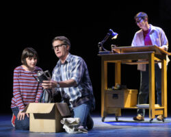 Small Alison (Lila Gold) and her father, Bruce (James Lloyd Reynolds), examine potential treasures from a neighbor’s barn in a memory from Alison’s (Moira Stone) childhood in “Fun Home,” presented by TheatreWorks Silicon Valley October 1-28 at the Mountain View Center for the Performing Arts.
NOTE: Lila appears in performances on October 3, 5, 6, 7 (7pm), 9, 11, 12, 13 (8pm), 14 (2pm), 17, 19, 20 (8pm), 21 (2pm), 24 (7:30pm), 25 (2pm), 26, 27.