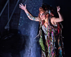 Brennan Blankenship as Brittomara, a shape-shifting devil in the world premiere of "If I Were You" by Jake Heggie and Gene Scheer, presented by Merola Opera Program, August 1-6, 2019 at the Herbst Theatre in San Francisco.