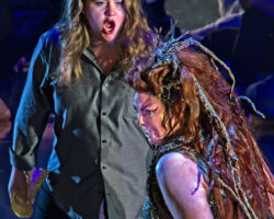 Pictured: Esther Tonea (left) as Diana and Cara Collins (right) as Brittomara, a shape-shifting devil in the world premiere of "If I Were You" by Jake Heggie and Gene Scheer, presented by Merola Opera Program, August 1-6 at the Herbst Theatre in San Francisco.