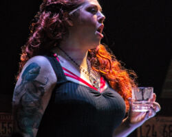 Pictured: Cara Collins as Brittomara, a shape-shifting devil in the world premiere of "If I Were You" by Jake Heggie and Gene Scheer, presented by Merola Opera Program, August 1-6 at the Herbst Theatre in San Francisco.