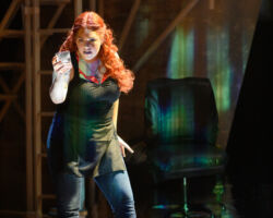 Pictured: Cara Collins as Brittomara, a shape-shifting devil in the world premiere of "If I Were You" by Jake Heggie and Gene Scheer, presented by Merola Opera Program, August 1-6 at the Herbst Theatre in San Francisco.