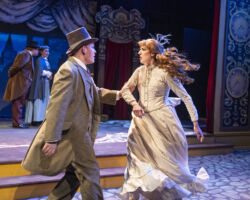 John Jasper (Benjamin Ball) is spurned by Rosa (Brenna Sammon) in "The Mystery of Edwin Drood," presented by Foothill Music Theatre February 27 - March 8 at the Lohman Theatre in Los Altos Hills.