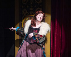 Princess Puffer (Heather Orth) warns that crime doesn't pay in "The Mystery of Edwin Drood," presented by Foothill Music Theatre February 27 - March 8 at the Lohman Theatre in Los Altos Hills.