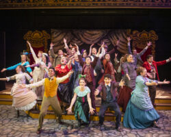 The company of the Music Hall Royale welcomes the audience in "The Mystery of Edwin Drood," presented by Foothill Music Theatre February 27 - March 8 at the Lohman Theatre in Los Altos Hills.