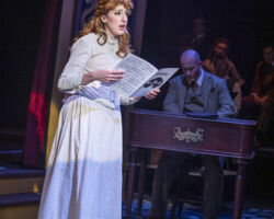 Rosa (Brenna Sammon) sings a song for her music instructor John Jasper (Benjamin Ball) in "The Mystery of Edwin Drood," presented by Foothill Music Theatre February 27 - March 8 at the Lohman Theatre in Los Altos Hills.