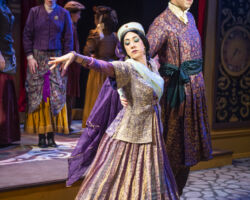 Helena (Rachelle Abbey) and Neville Landless (David Murphy) have traveled to Cloisterham from afar in "The Mystery of Edwin Drood," presented by Foothill Music Theatre February 27 - March 8 at the Lohman Theatre in Los Altos Hills.