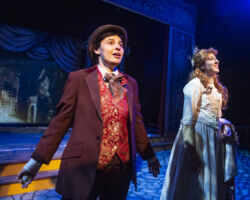 Edwin Drood (Chloë Angst) and Rosa (Brenna Sammon) imagine what it would be like to meet as strangers in "The Mystery of Edwin Drood," presented by Foothill Music Theatre February 27 - March 8 at the Lohman Theatre in Los Altos Hills.
