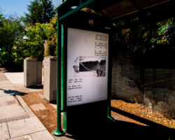 <strong>Pictured: Leena Joshi's "test site for a memory surface" on display at El Camino Real & 9th Ave, San Mateo. Joshi's art explores the relationship between the self and structures of gender, sexuality, labor, and livelihood through negotiations of text, image, music, performance, and installation.</strong><br>
Montalvo Arts Center will present original artworks around the Bay Area with its newly launched public exhibition, "lone some," now through July 31.