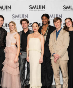 (L-R) Smuin artists Cassidy Isaacson, João Sampaio, Tessa Barbour, Marc LaPierre, Terez Dean Orr, Ricardo Dyer, Ian Buchanan, Brennan Wall, and Mengjun Chen at Smuin's Annual Gala in 2023.