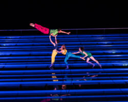 Vertical dance innovators BANDALOOP will open its newly expanded headquarters, BANDALOOP Studios, in West Oakland with a free community event, November 12. Seen here: BANDALOOP performing in Budapest.