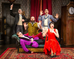San Francisco Playhouse will present its own production of the sensational hit "The Play That Goes Wrong" September 21 – November 9, 2024. (Shown here is the Off-Broadway cast of this award-winning comedy.)
