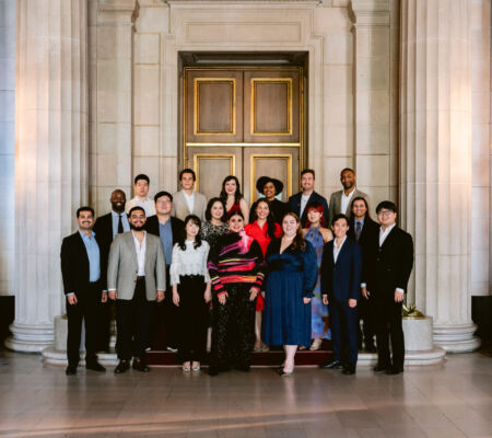 <strong> These Merola Opera Program artists will take the stage in the Schwabacher Summer Concert: "It’s Complicated – Love & Opera," performing a vibrant program of arias, duets, and ensemble pieces that explore the complexities of love through opera. The concert continues Merola’s 2025 Summer Festival season and will be held on July 10 and July 12, 2025, at the San Francisco Conservatory of Music’s Caroline H. Hume Concert Hall.</strong> (Shown L–R: Top row – Jin Yu, Tristan Tournaud, Ruby Dibble, Charlotte Siegel, Elio Bucky, Justice Yates;
Middle row – John Mburu, Tzu Kuang Tan, Ariane Cossette, Anna Maria Vacca, Chea Kang, Deven Shah;
Bottom row – Gabriel Natal-Baez, Joeavian Rivera, Dain Yule Yoon, Alexa Frankian, Sadie Cheslak, Brian McCann, Brian Cho.)