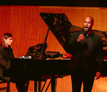 Deven Shah, piano, and bass John Mburu perform "Songs My Mother Taught Me" at Merola Opera Program's "A Grand Night for Singing – An American Songfest."
