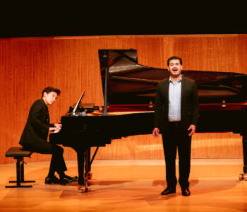 Brian McCann, piano, and baritone Joeavian Rivera perform "Lean Away" at Merola Opera Program's "A Grand Night for Singing – An American Songfest."