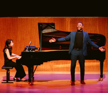 Dain Yule Yoon, piano, and bass-baritone Justice Yates perform "I'm Here" at Merola Opera Program's "A Grand Night for Singing – An American Songfest."